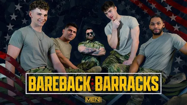 Kane Fox, Tony Genius, Jack Waters, Hazel Hoffman, Derek Spears – Bareback Barracks – Uncut